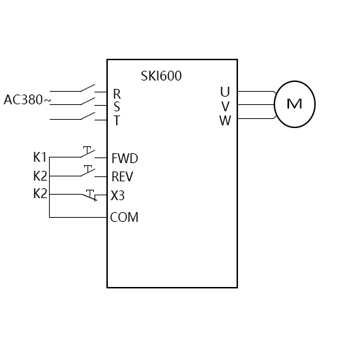 SK600三科变频器三线模式一启停视频指导